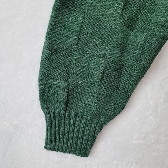 VTG Jay Sport Mens V-Neck Golf Sweater Basket Weave Size XL Green Embroidered - Picture 6 of 13